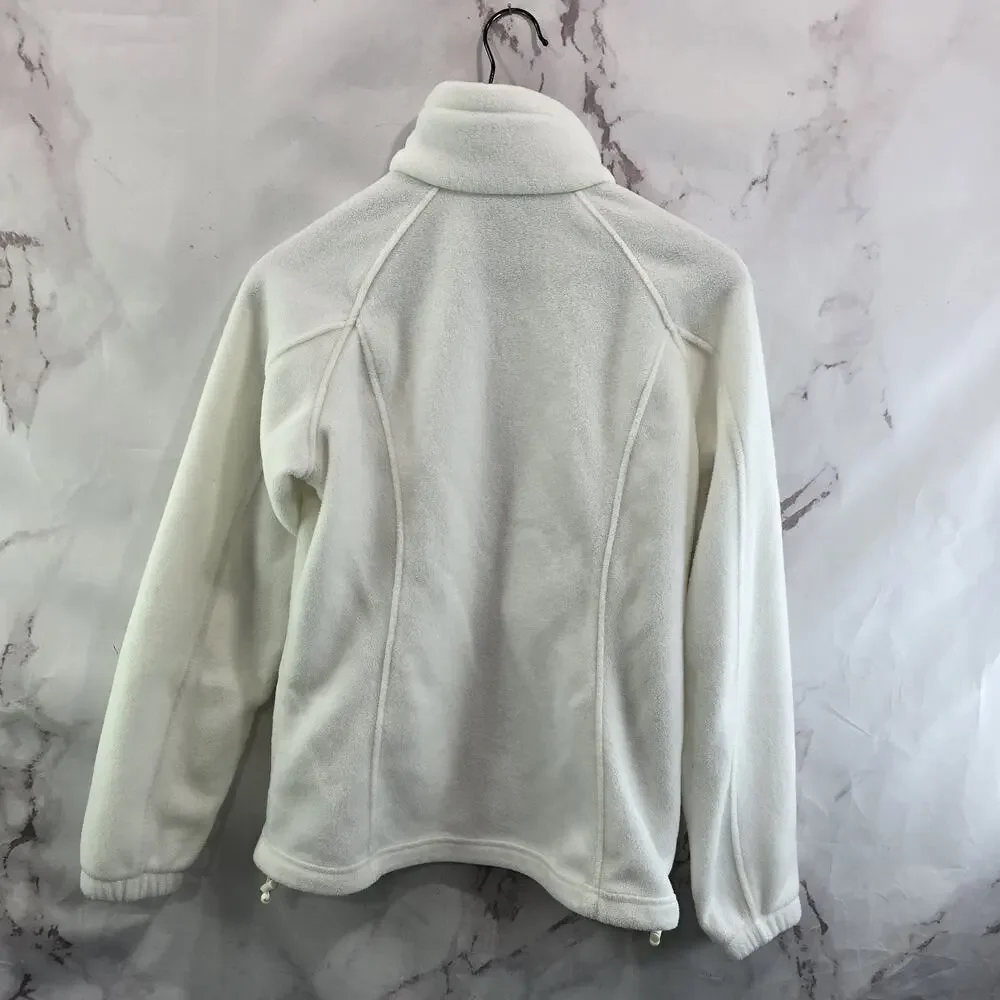 Columbia Jacket Womens Small White Full Zip Fleece Steens Mountain